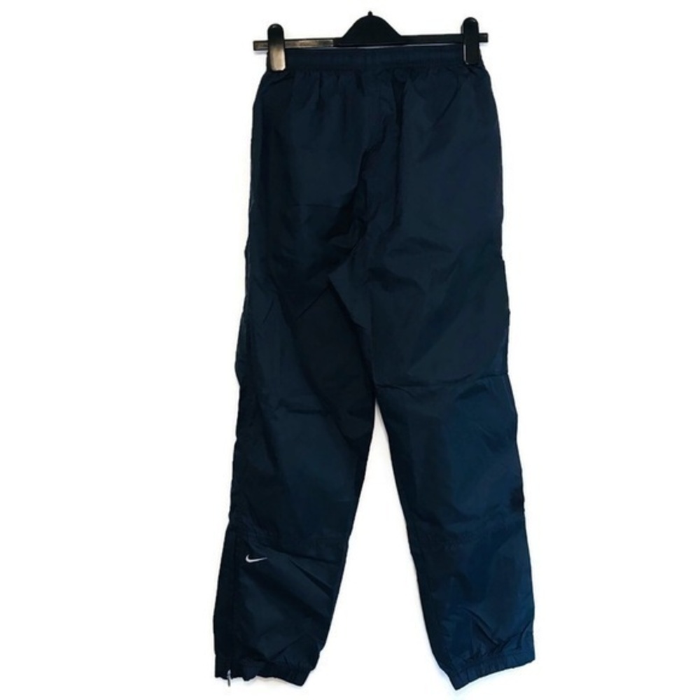 VTG Nike Navy Blue Nylon Ankle Zip Track Pants Windbreaker Joggers size Small
